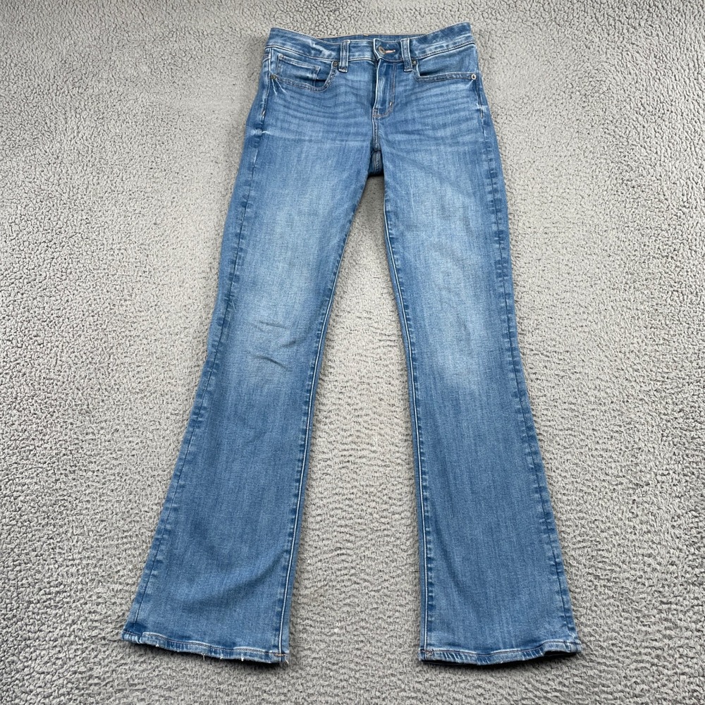 American Eagle Jeans Womens 2 Blue Kick Boot Next Level Stretch Low Rise Denim